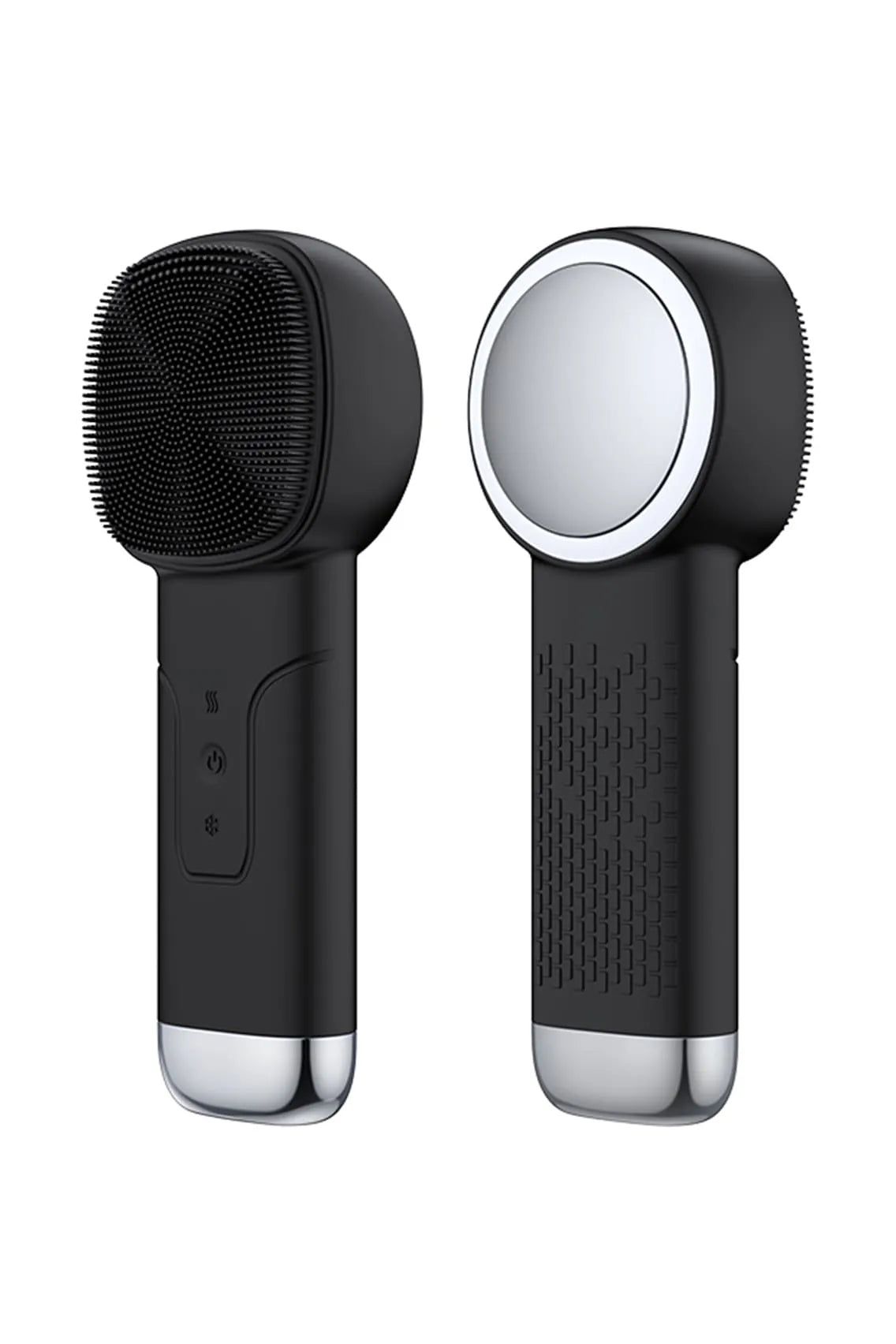 2-in-1 Electric Silicone Facial Cleansing Brush & Massager with Heating & Cooling Therapy for Deep Pore Cleaning