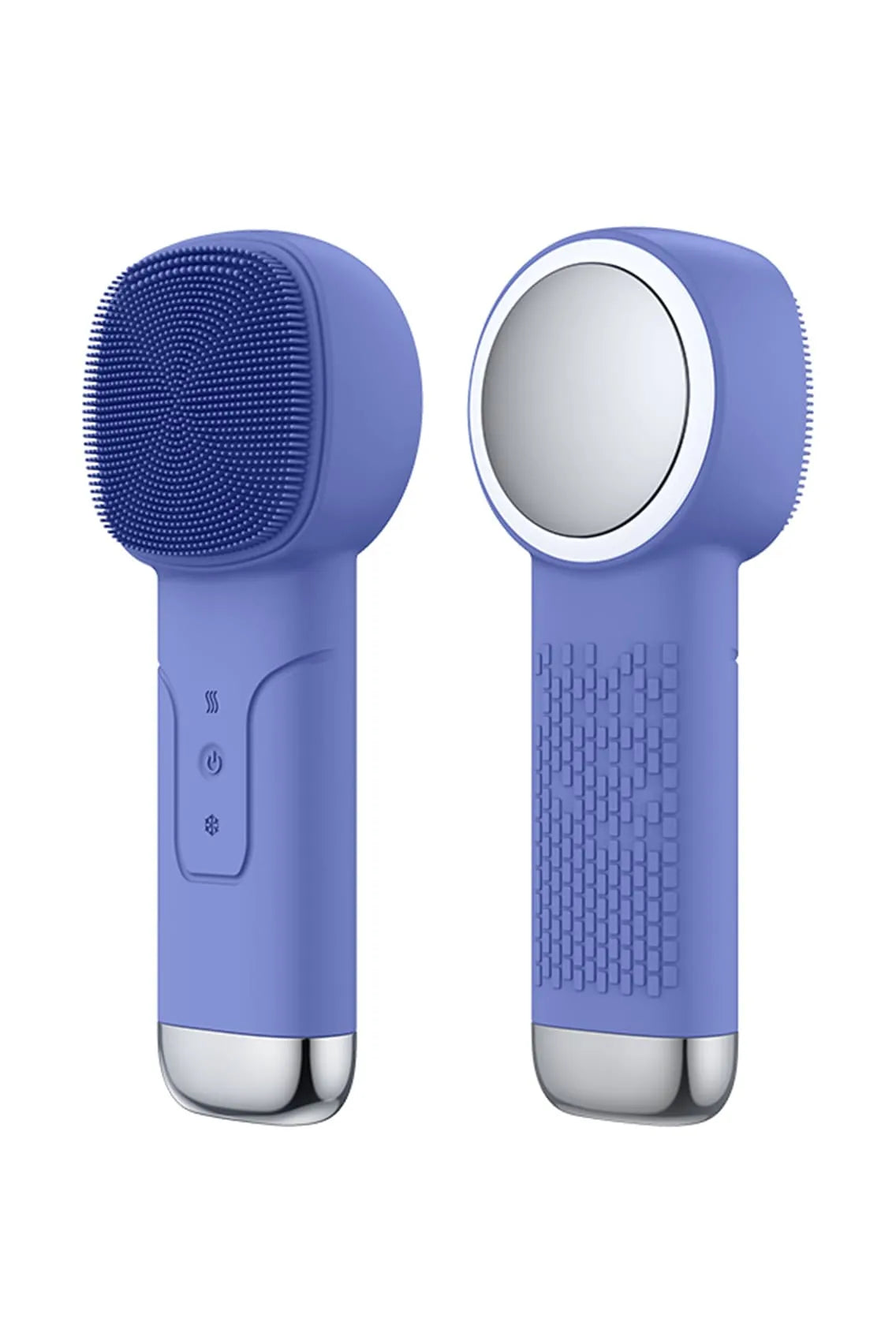 2-in-1 Electric Silicone Facial Cleansing Brush & Massager with Heating & Cooling Therapy for Deep Pore Cleaning