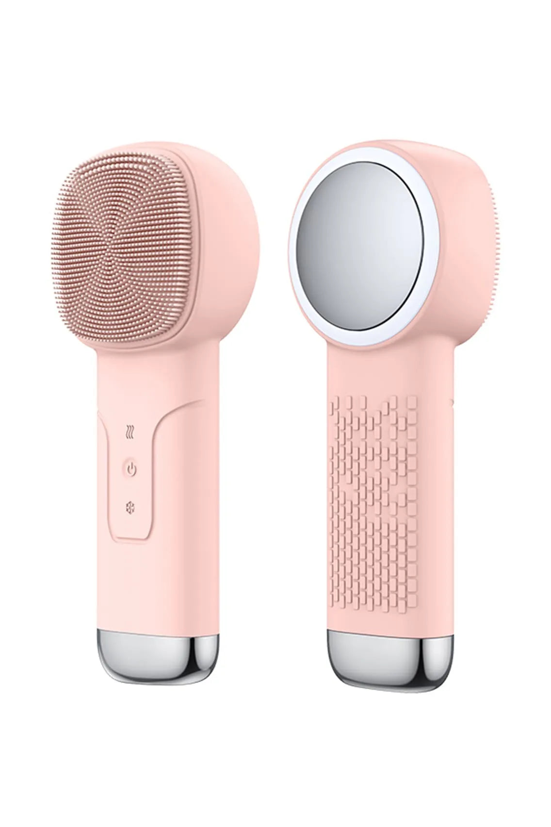 2-in-1 Electric Silicone Facial Cleansing Brush & Massager with Heating & Cooling Therapy for Deep Pore Cleaning
