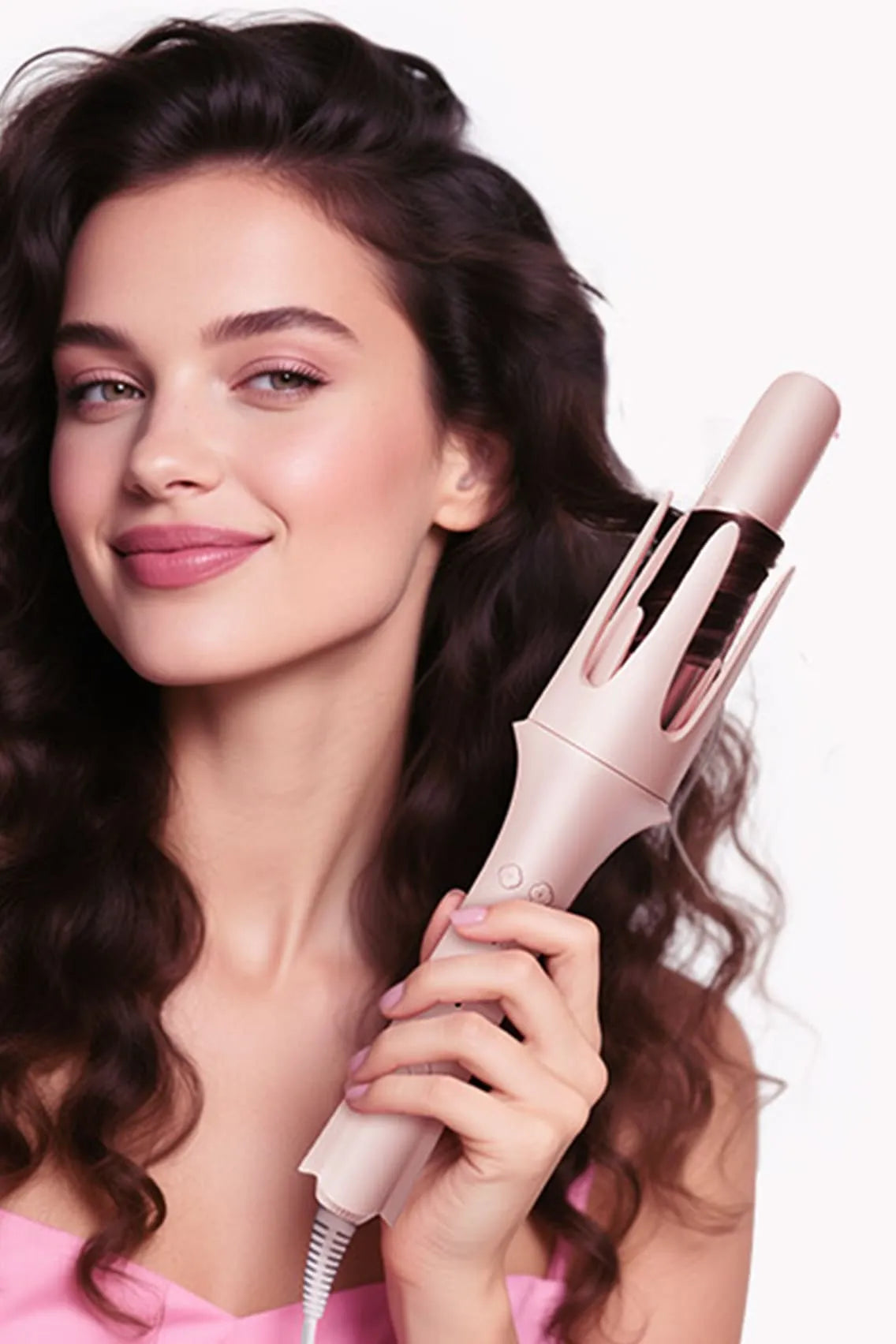5-in-1 Automatic Hair Curler Set with Interchangeable Barrels, Straightener Brush & Waver Crimper for All Hairstyles