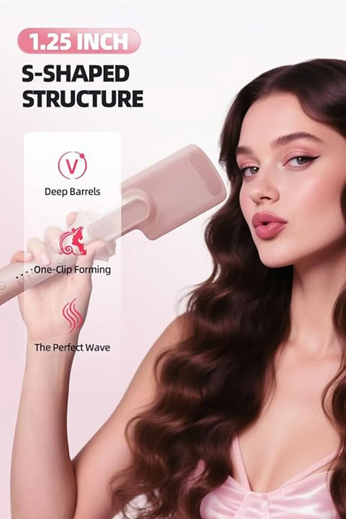 5-in-1 Automatic Hair Curler Set with Interchangeable Barrels, Straightener Brush & Waver Crimper for All Hairstyles