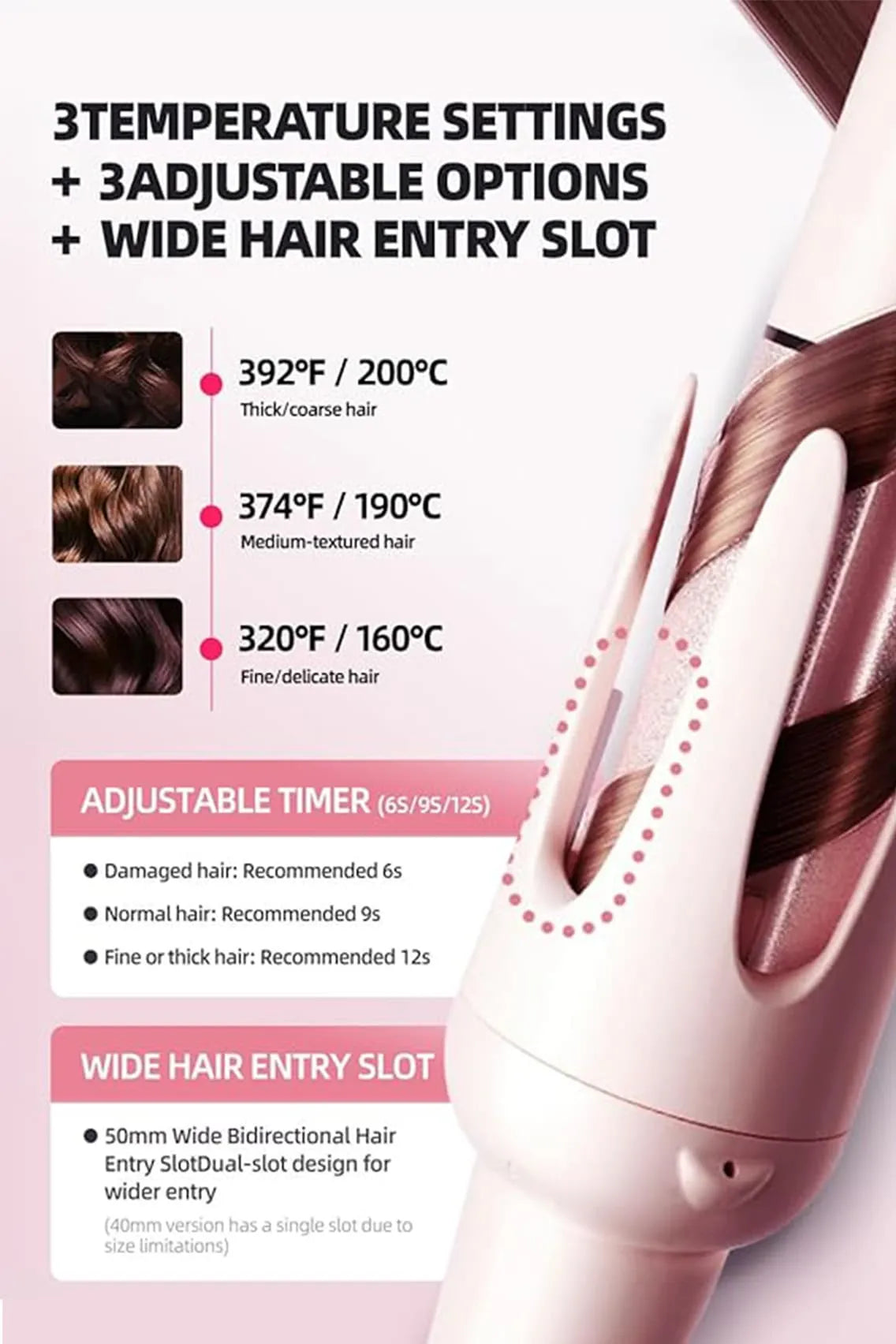 5-in-1 Automatic Hair Curler Set with Interchangeable Barrels, Straightener Brush & Waver Crimper for All Hairstyles
