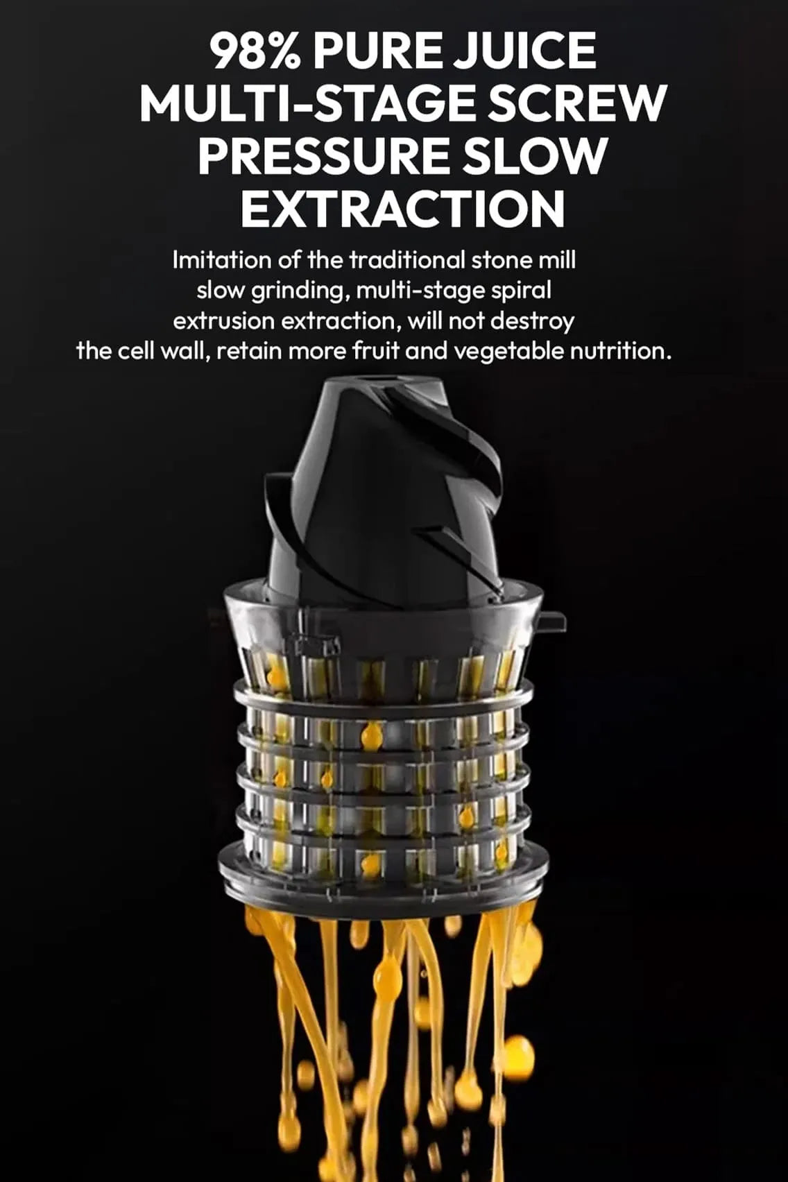 Toree Slow Masticating Juicer 148mm Large Feed Chute | Cold Press Juicer for Whole Fruits & Vegetables | High Juice Yield, Easy Clean, 300W Motor - Red