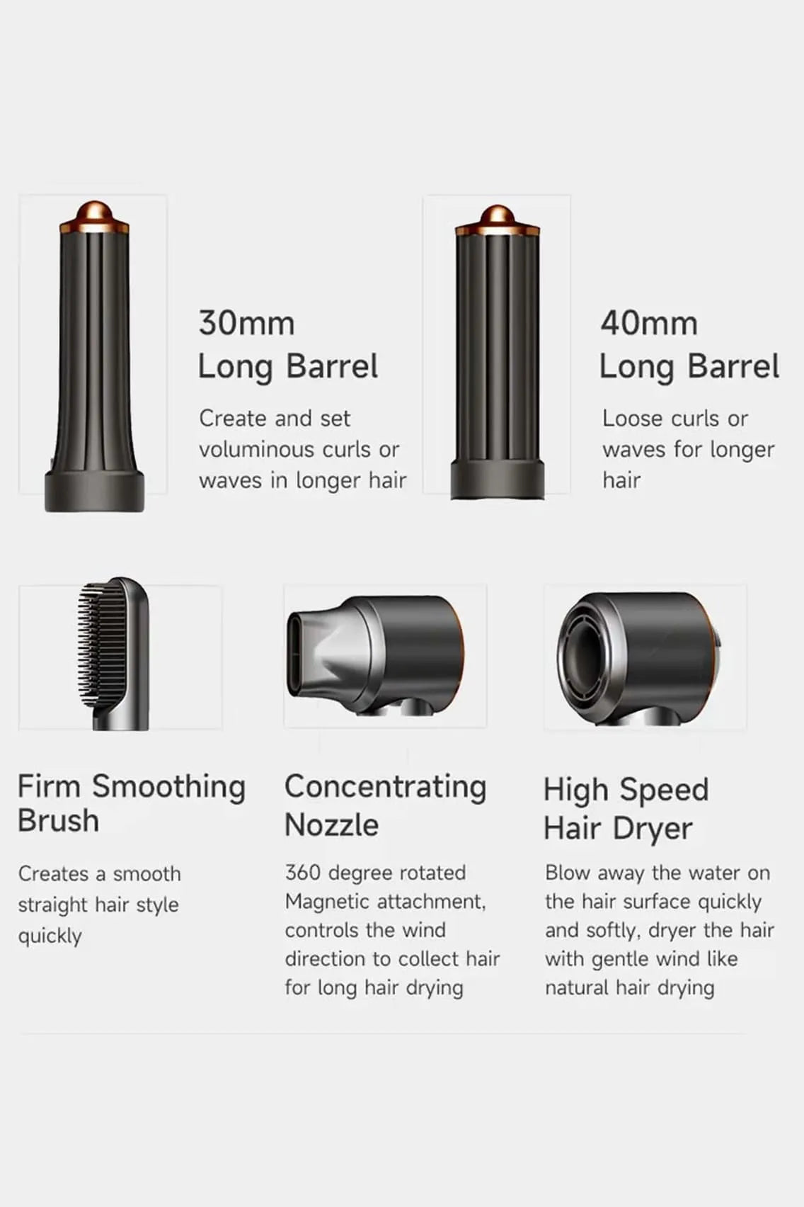 5-in-1 Professional Airstyler with Smart Airflow Motor & Multi-Styling Attachments