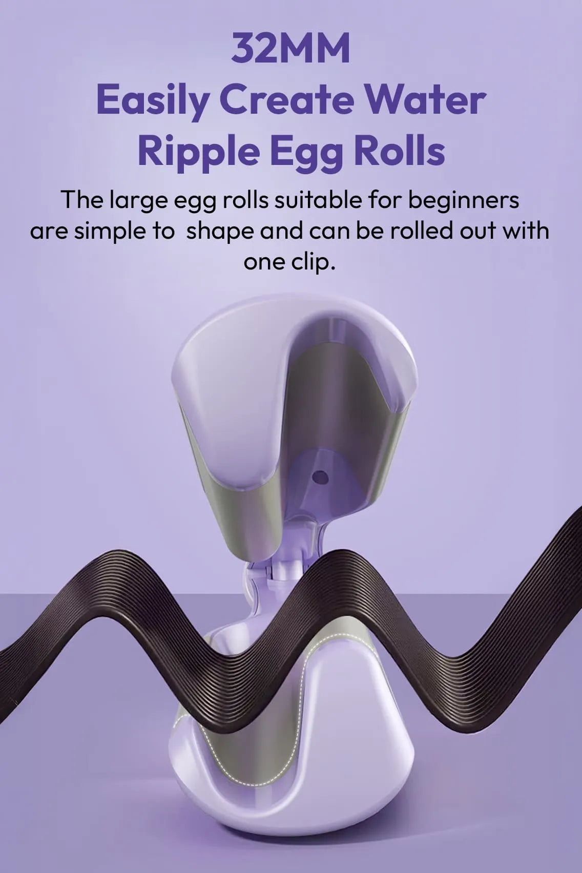 Ceramic Hair Curler with Fast Heating & Water Ripple Styling Technology 32mm