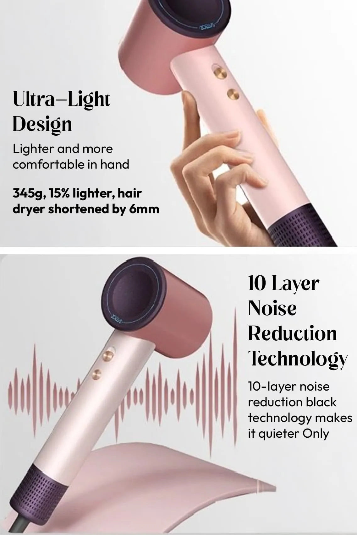5-In-1 Automatic Curling Iron Set - Advanced Lightweight Ionic Hair Dryer with Intelligent Temperature & Noise Reduction Technology