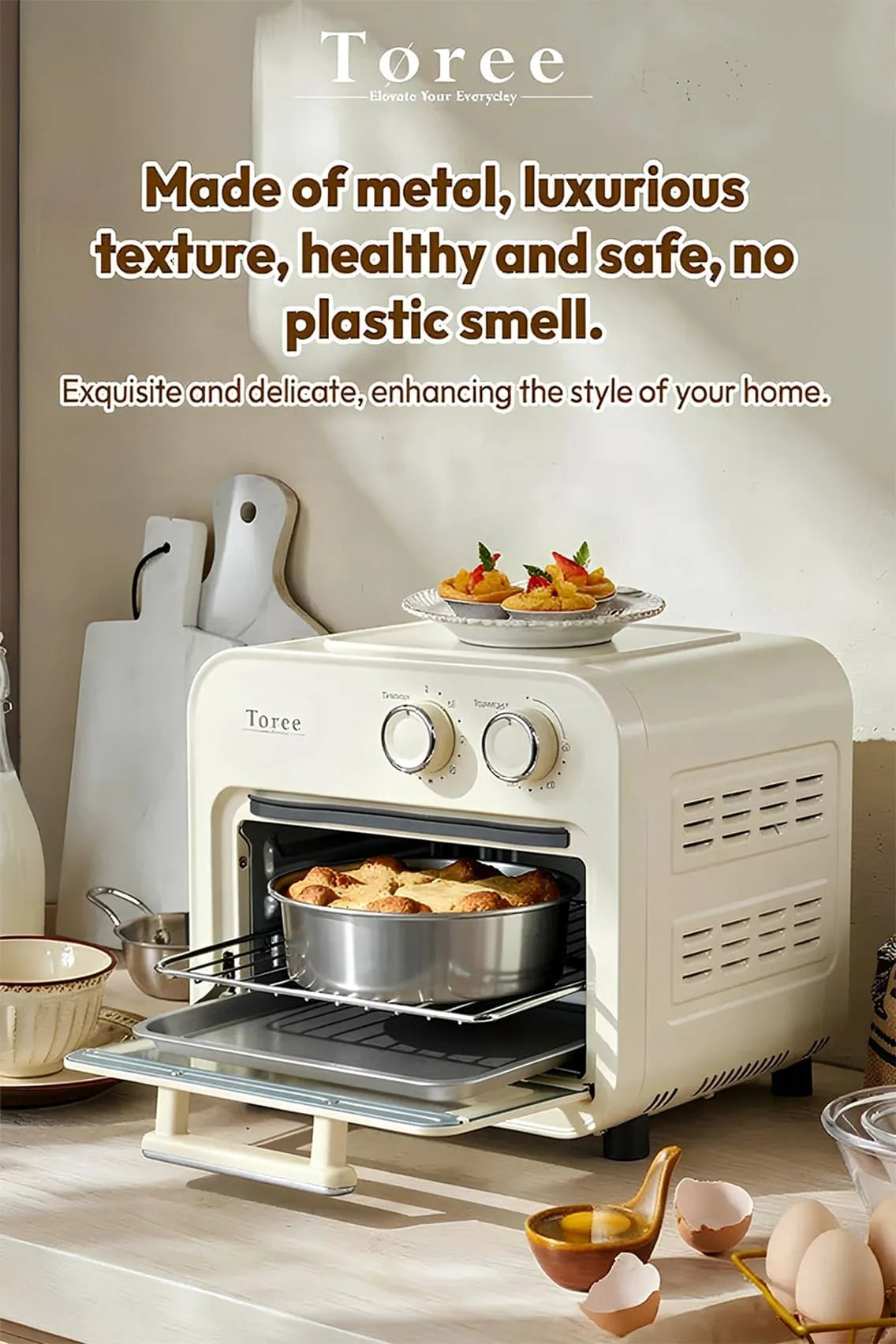 Toree 12L Air Fryer Oven 1000W with 360° Hot Air Circulation, Energy Efficient OTG & Electric Tandoor
