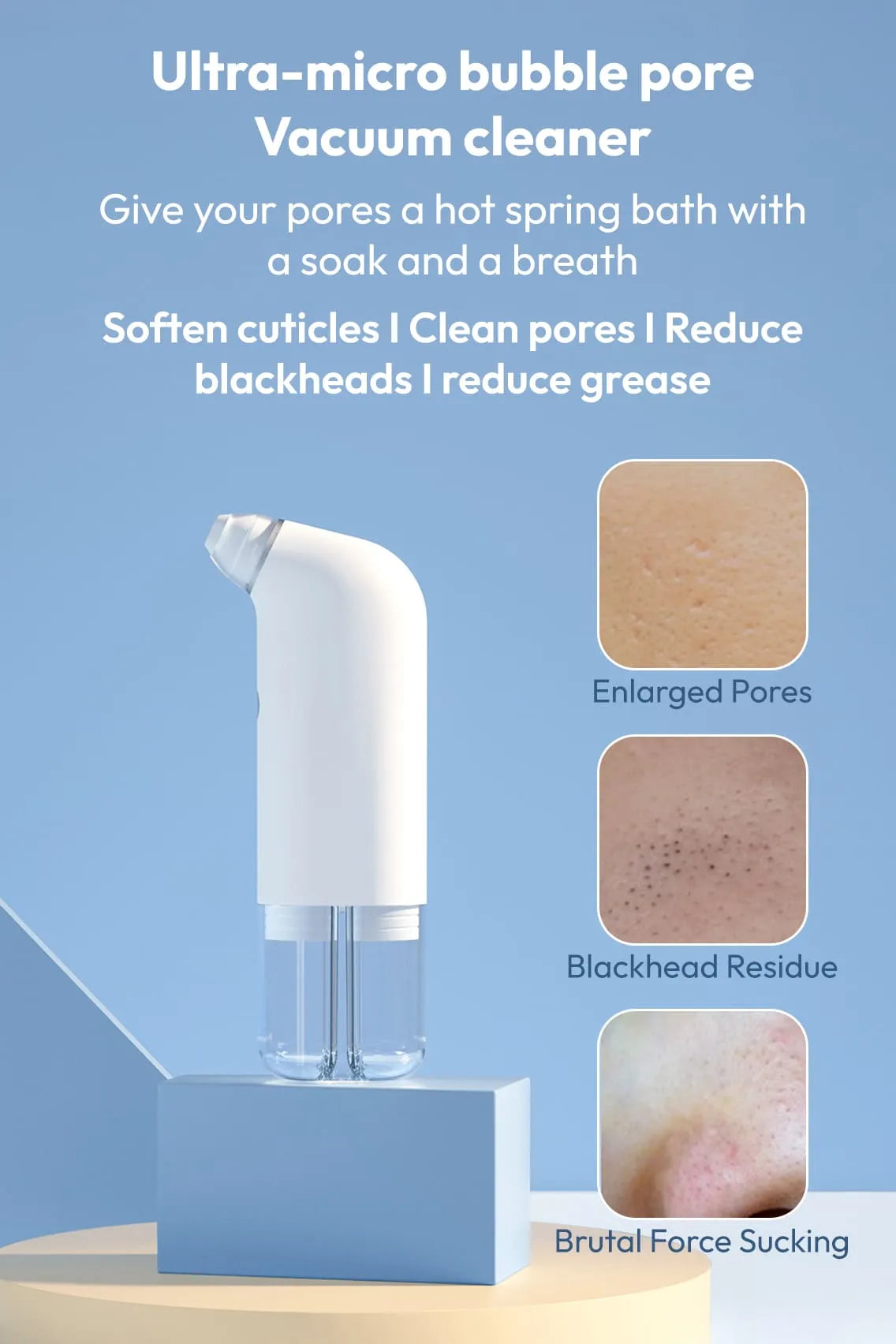 Hydrating Vacuum Facial Pore Cleanser with Dual Water Tanks, Blackhead Remover & Moisturizing Spray System