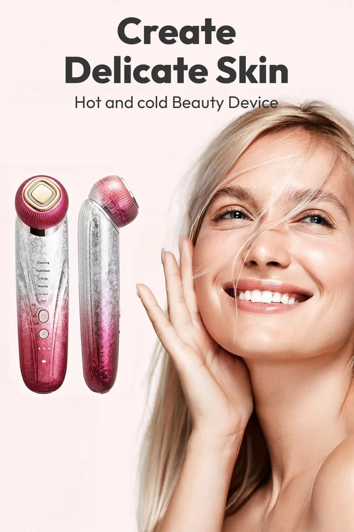 7-in-1 Facial Lifting Device with LED Light, Cooling, Lifting & Eye Care for Anti-Aging & Deep Skin Rejuvenation