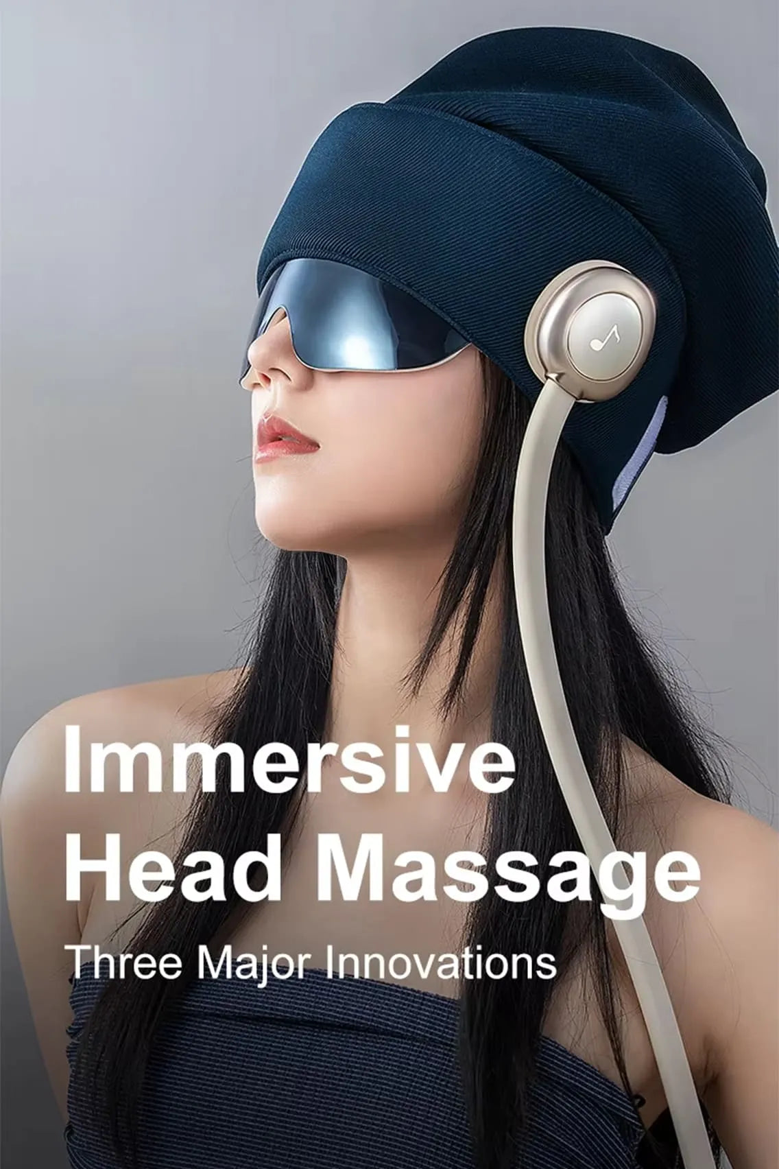 Smart Music Therapy Sleep Headgear with Eye Mask – Relaxation Cap for Stress Relief, Deep Sleep & Mood Enhancement