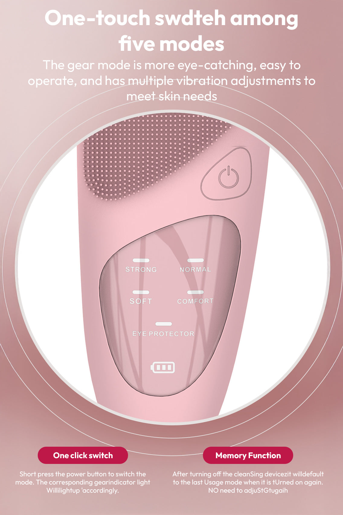 Toree Thermal Brush with 5 Modes & Eye Protection – Rechargeable Silicon Deep Pore Cleaning Massager