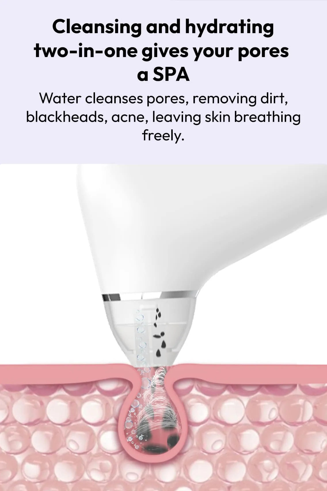 Hydrating Vacuum Facial Pore Cleanser with Dual Water Tanks, Blackhead Remover & Moisturizing Spray System