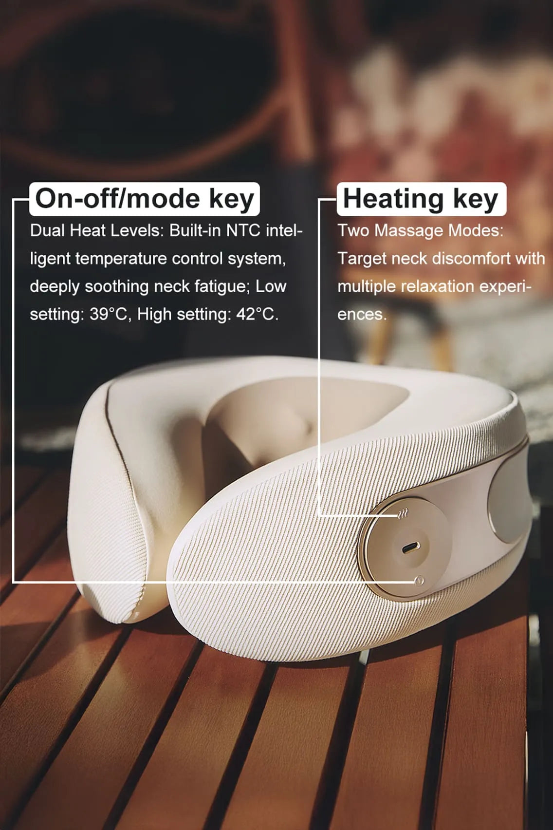 Heated Smart Neck Massage Pillow with Vibration & Memory Foam – Portable Relief for Pain, Tension & Travel Comfort