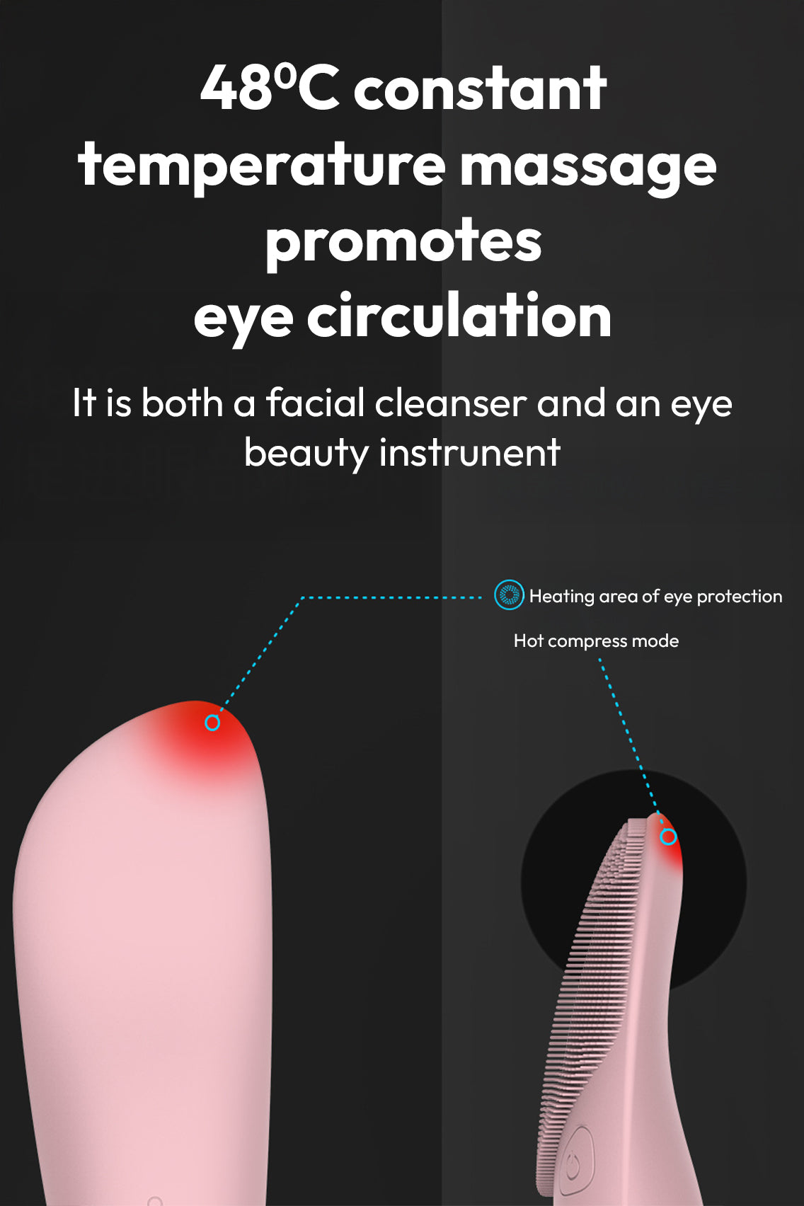Toree Thermal Brush with 5 Modes & Eye Protection – Rechargeable Silicon Deep Pore Cleaning Massager