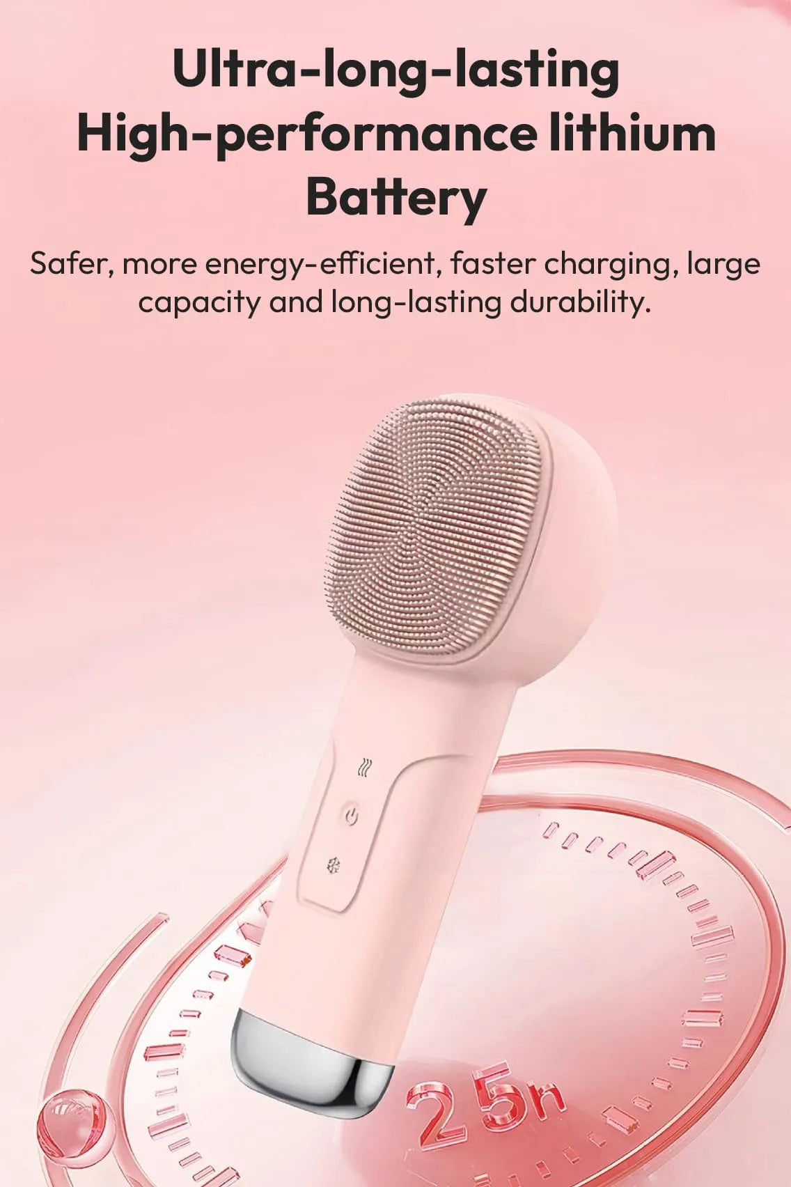 2-in-1 Electric Silicone Facial Cleansing Brush & Massager with Heating & Cooling Therapy for Deep Pore Cleaning