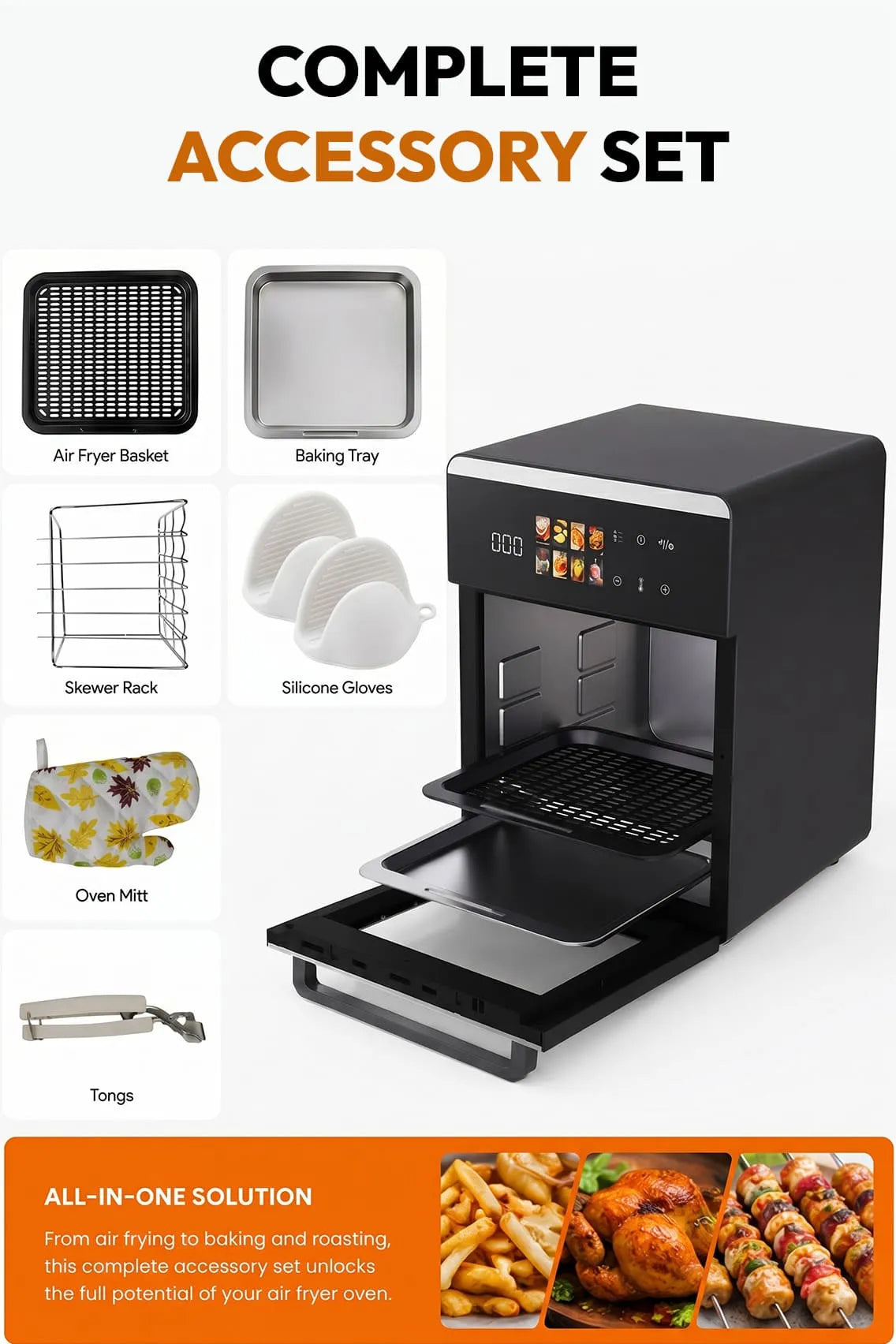 Toree Smart Convection Air Fryer Oven Pro | Digital Touchscreen | Multi-Layer Cooking | Oil-Free Air Fryer with Accessories