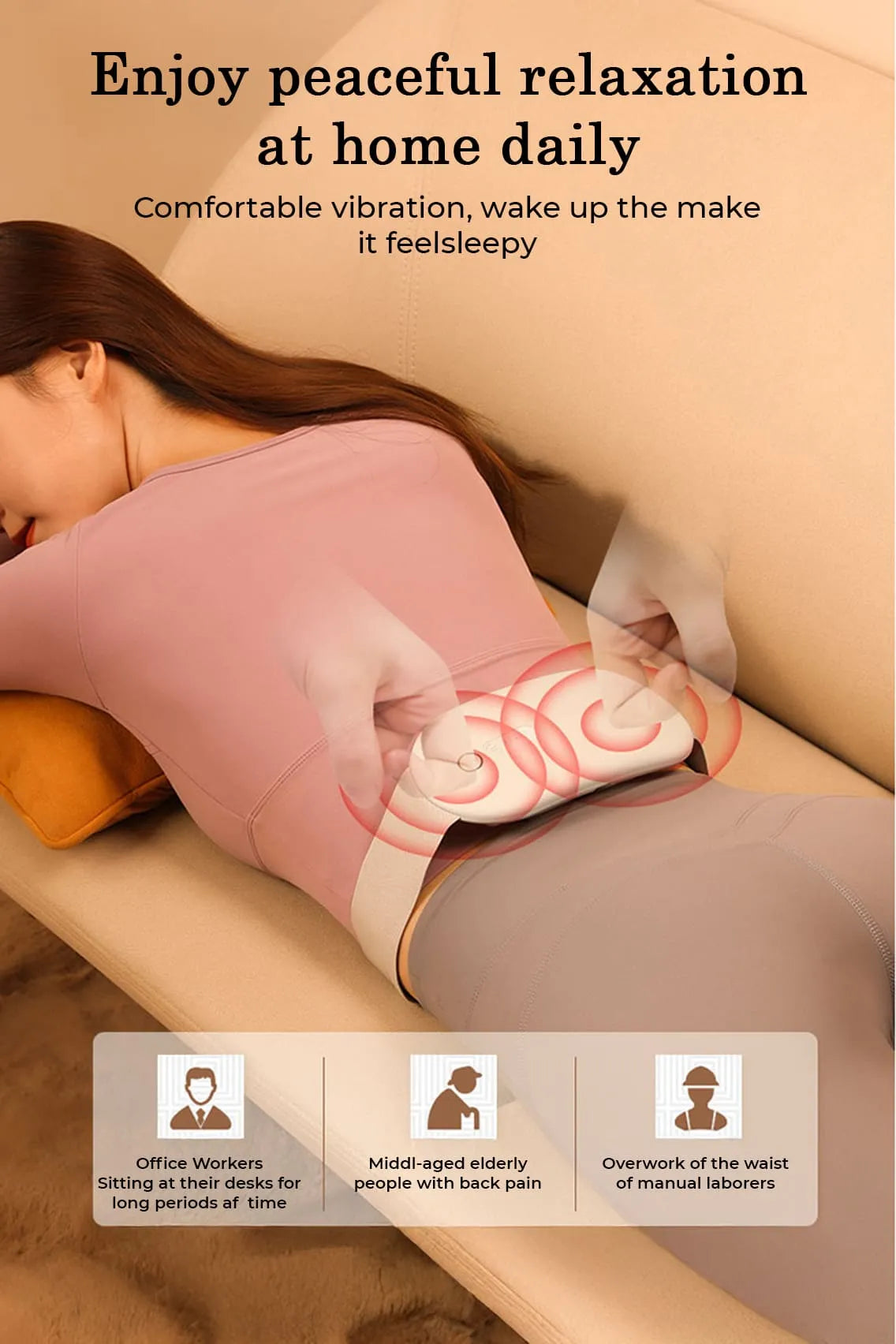 Smart Heating Waist Massager Belt – Portable Electric Tummy Slimming Belt, Back Pain Relief Device with Vibration & Adjustable Heat Therapy