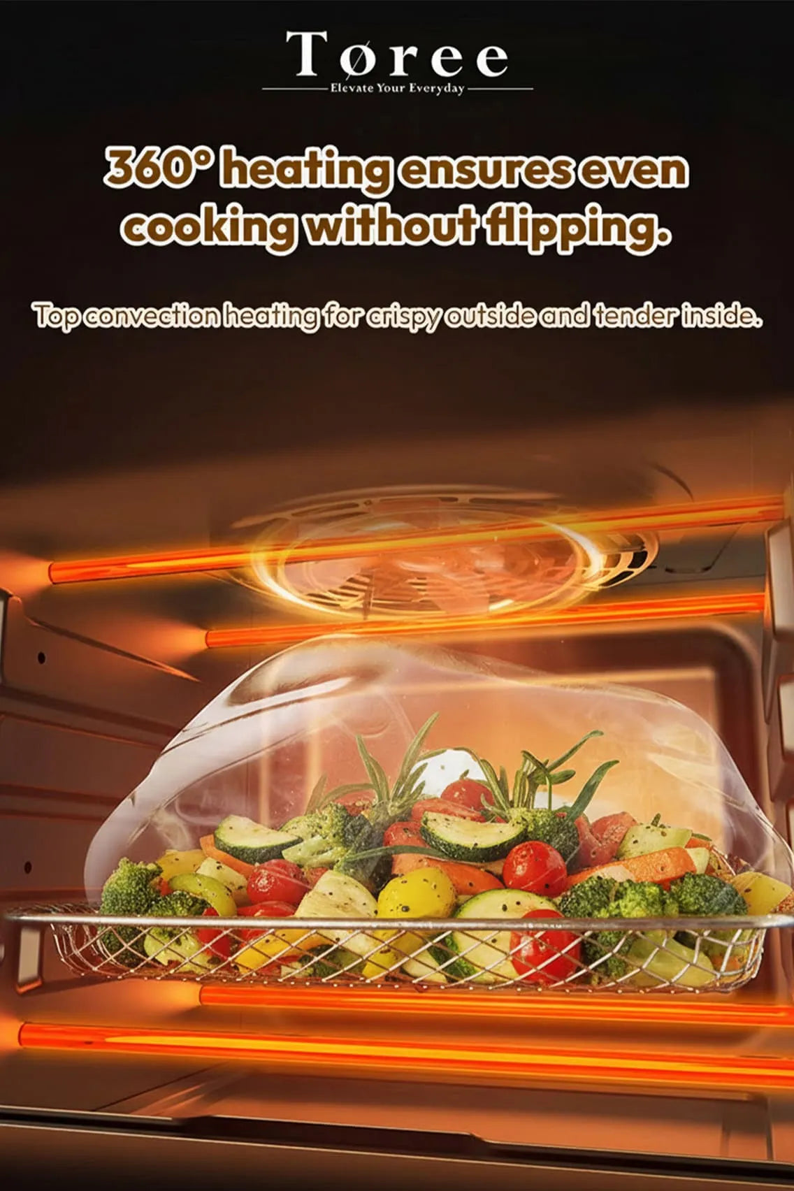 Toree 12L Air Fryer Oven 1000W with 360° Hot Air Circulation, Energy Efficient OTG & Electric Tandoor