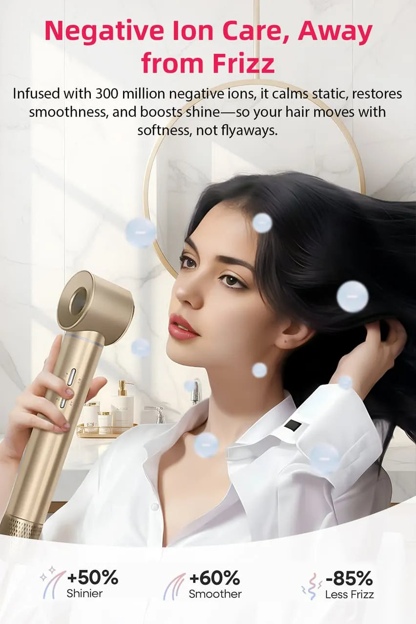 Toree 5-in-1 Hair Styling Tool Set - Multi-Function Hair Dryer, Curler, Straightener & Volumizer - Golden