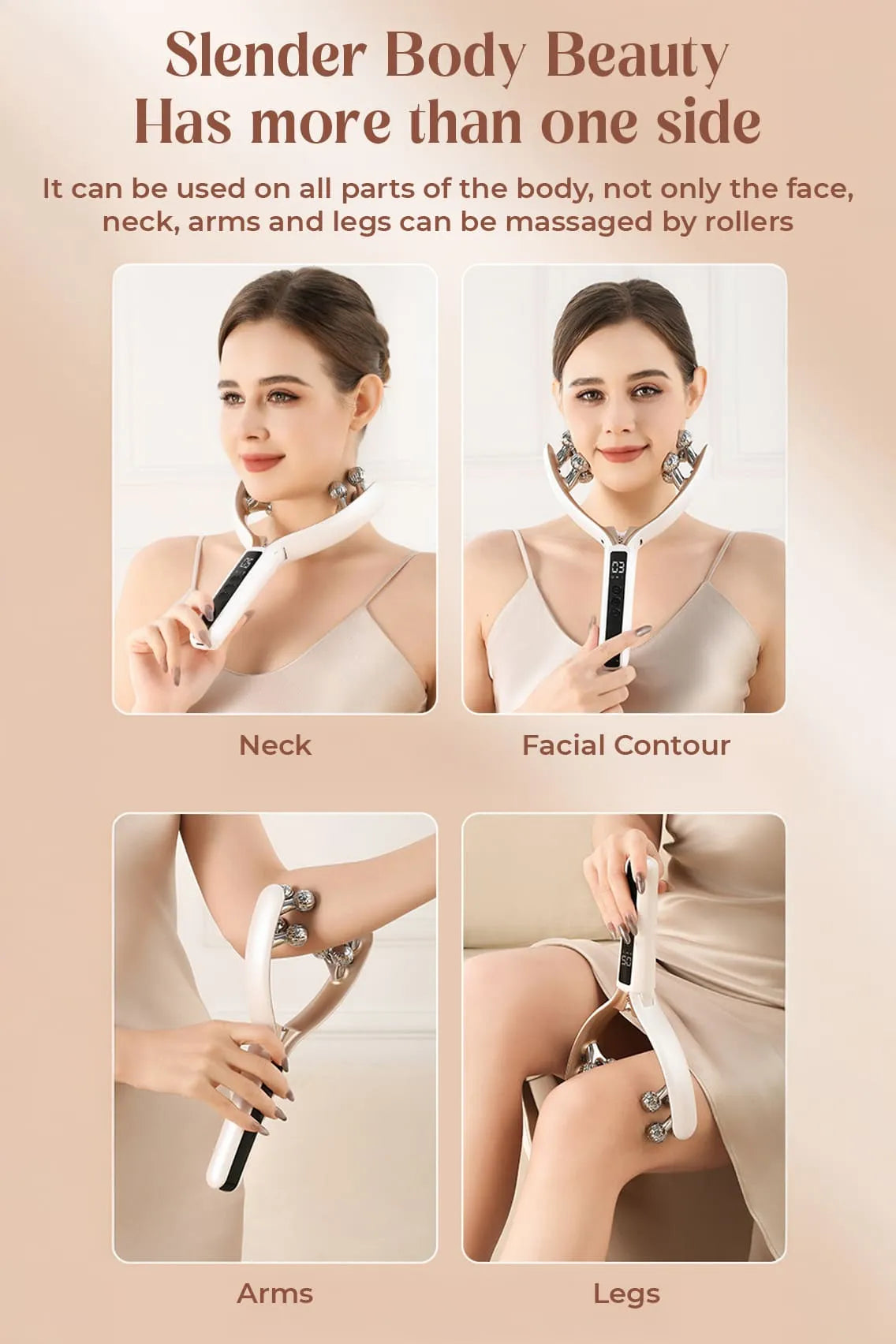 Electric 3D Face Slimming Roller Massager – Rechargeable Lifting & Tightening Device for Face, Neck & Body Massage