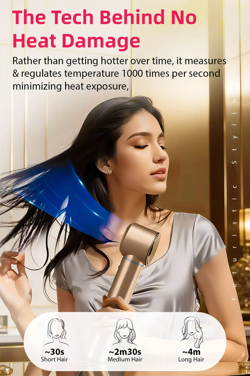 Toree 5-in-1 Hair Styling Tool Set - Multi-Function Hair Dryer, Curler, Straightener & Volumizer - Golden