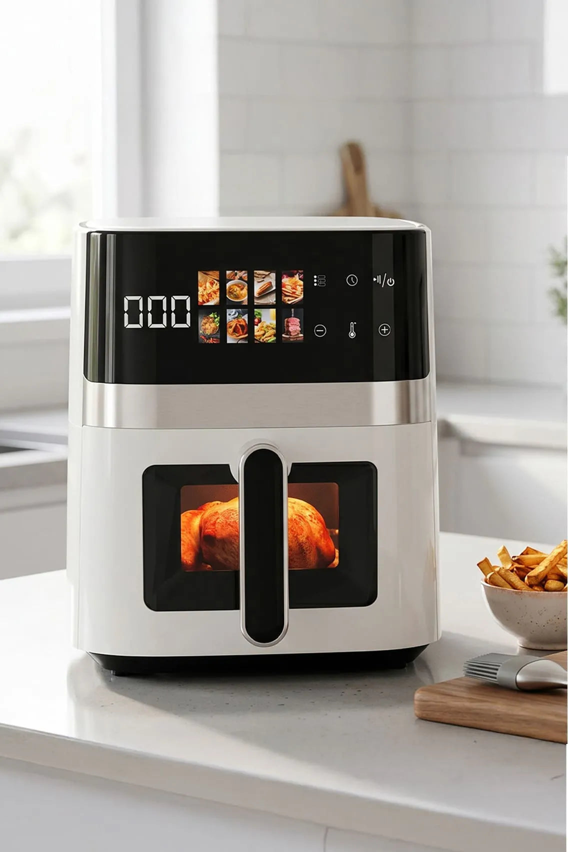 Toree Digital Air Fryer 6L with Viewing Window, 12 Presets, 1350W Rapid Heating, Oil-Free Cooking & Accessory Set