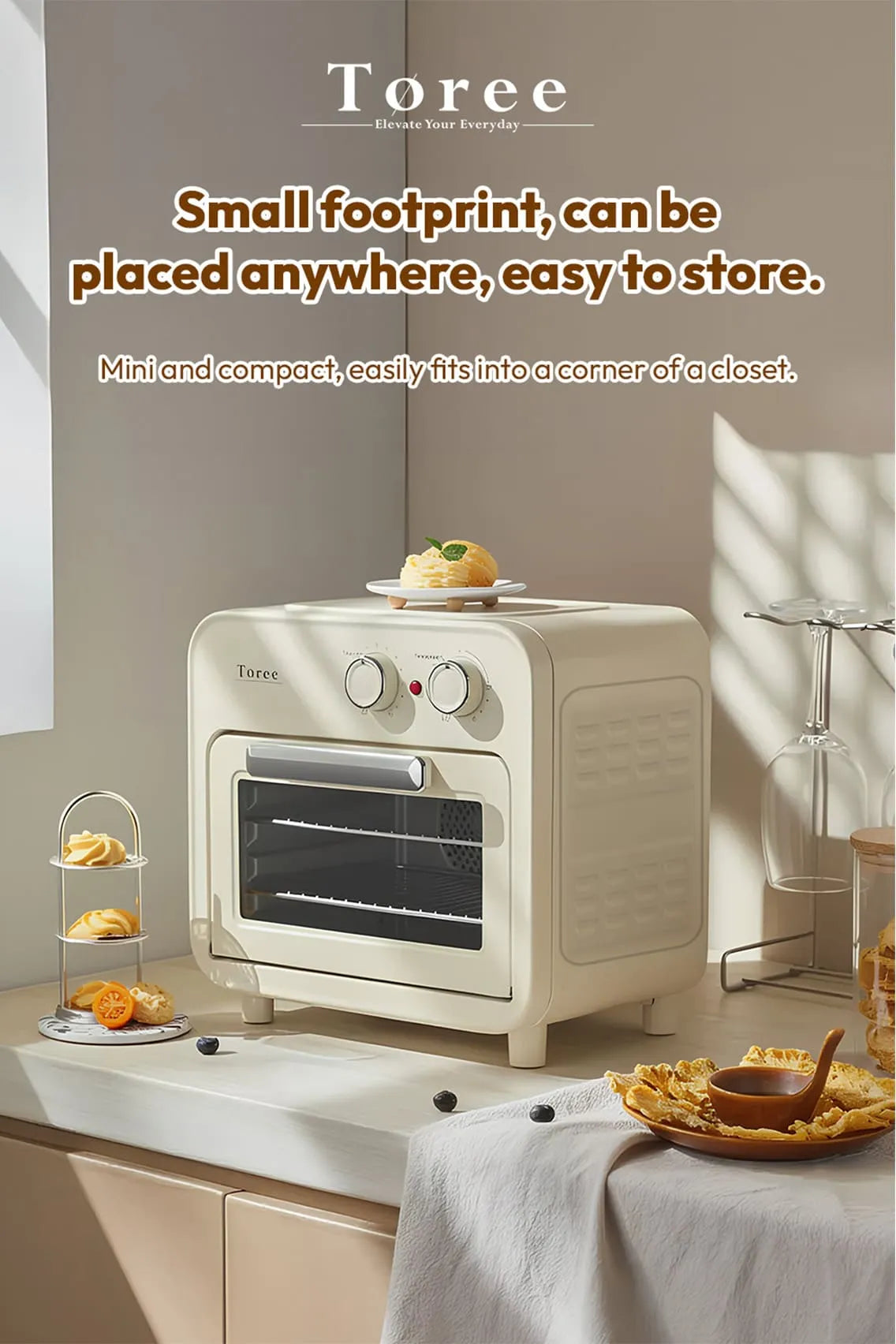 Toree 12L Air Fryer Oven 1000W with 360° Hot Air Circulation, Energy Efficient OTG & Electric Tandoor