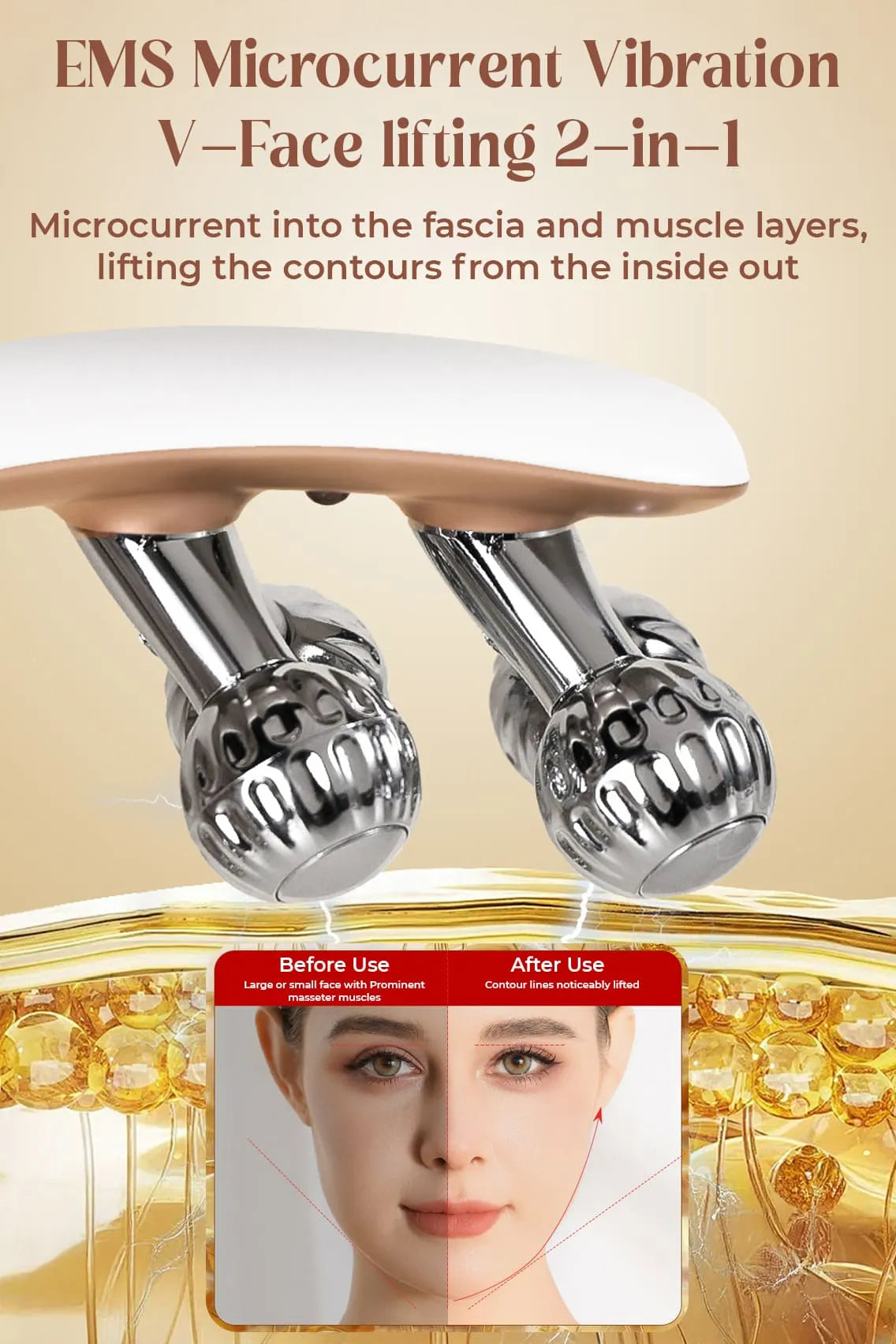 Electric 3D Face Slimming Roller Massager – Rechargeable Lifting & Tightening Device for Face, Neck & Body Massage