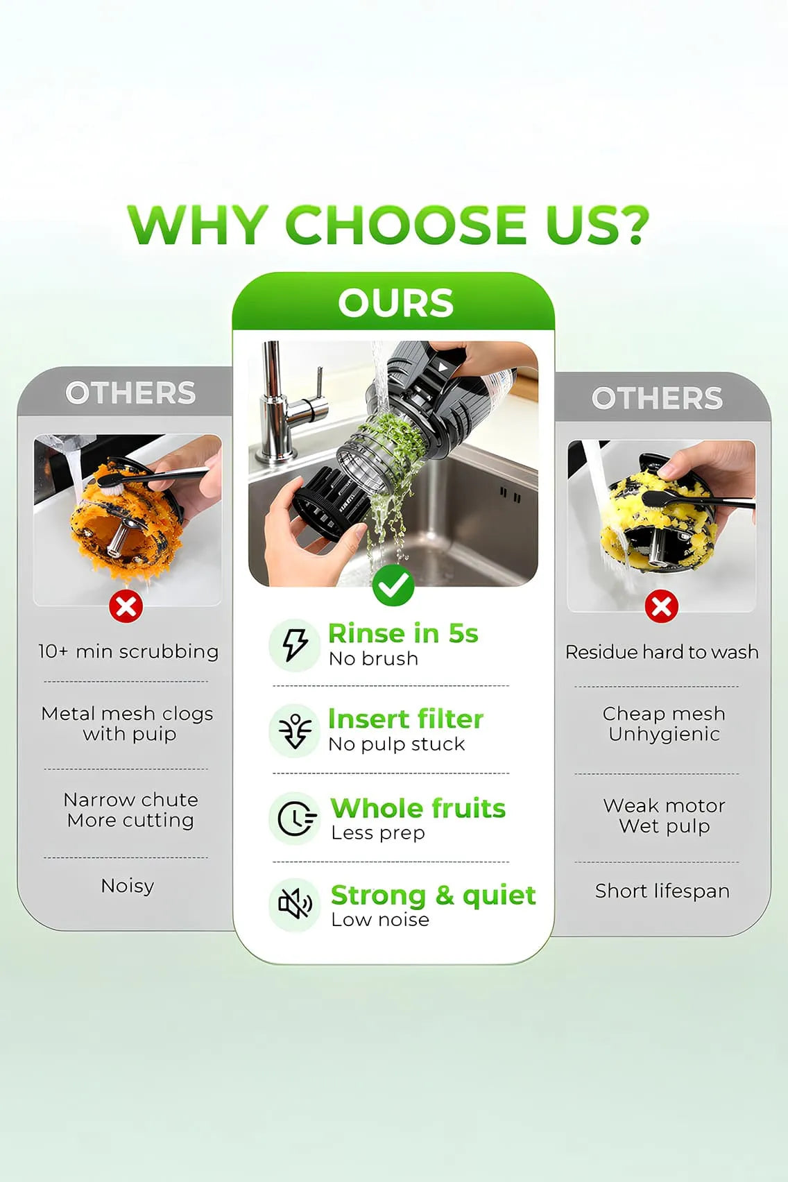 Toree 200W Slow Juicer Machine, Cold Press Juicer with 10.5cm Wide Mouth, High Torque Motor, Easy Clean, Anti-Clog Reverse Function - White